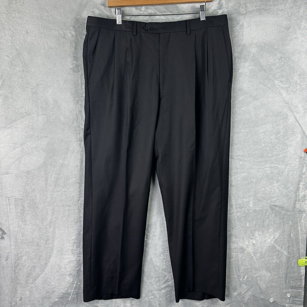 Santorelli Como 2 Luxury Serge pants Men's 38 (38x29) Black Wool Altered*